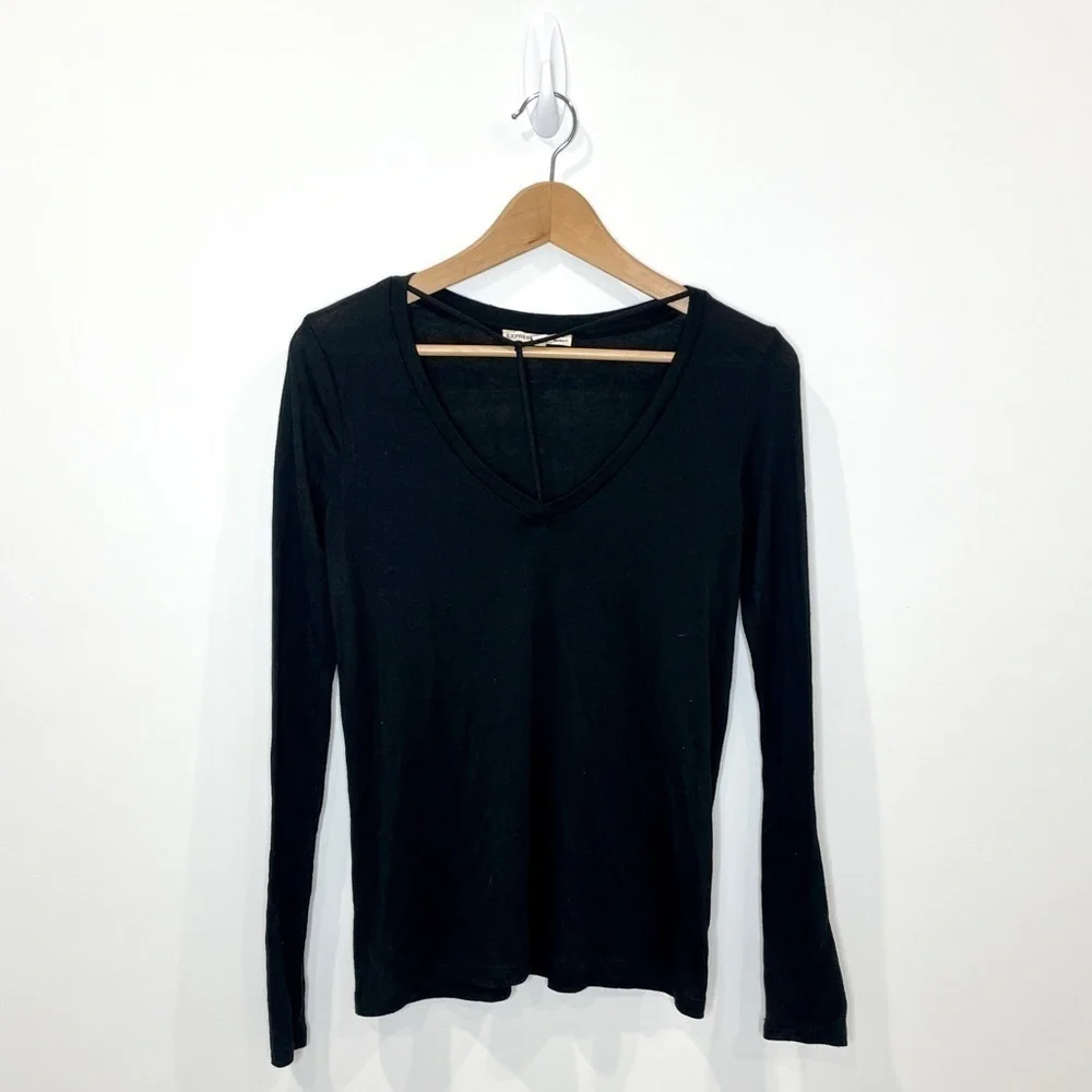 Express One Eleven Black Long Sleeve Choker Top